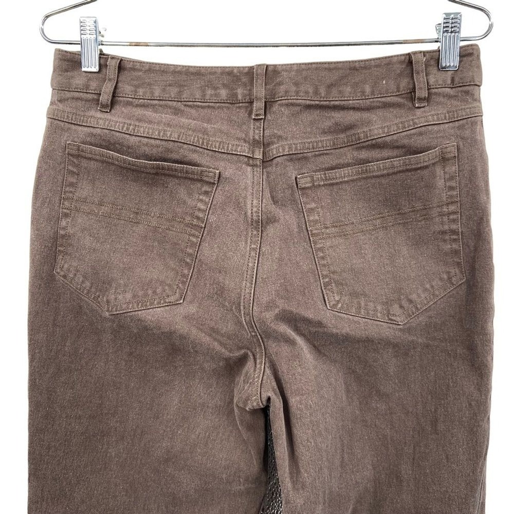 J. Jill Brown Stretch Denim Flare Leg‎ Pants Womens Size 10 Chocolate Brown - Picture 5 of 9